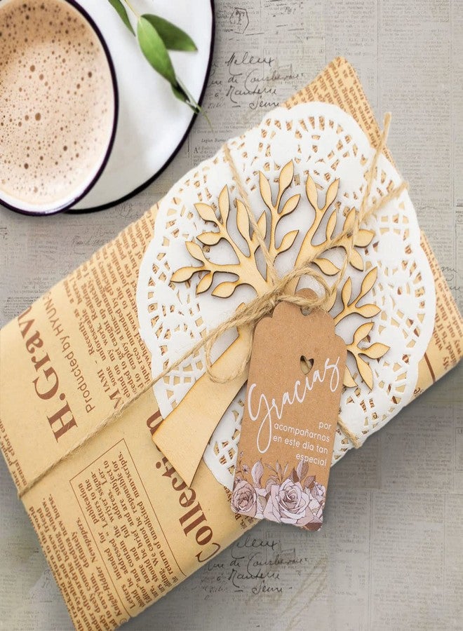 Summer-Ray.com Summer-Ray 50pcs Brown Kraft Gracias Wedding Favor Gift Tags in White Printing - Image 2
